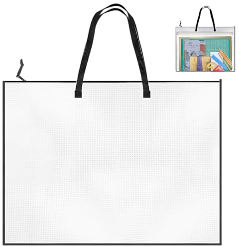 GWEOR Borsa Porta Disegni A2 Leggera con Maniglia e Chiusura Lampo, Borsa Arte per Opere, Poster e Conservazione