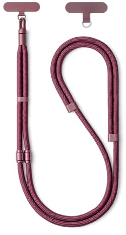 CHUQING Collier de téléphone ajustable 3 en 1, bandoulière (51-80 cm), dragonne (19 cm), cordon long et court pour coque de téléphone