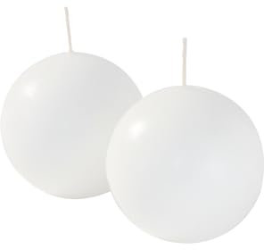 Cereria di Giorgio Risthò Kugelkerzen, Wachs, Weiß, 8 x 8 x 8 cm, 4 Stück