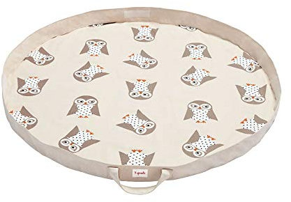 3 Sprouts - Sac pour tapis de jeu - Grand tapis d'activité portable, tapis de rangement pour bébé, Hibou