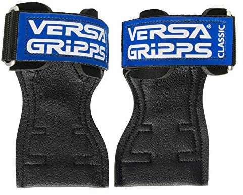 Versa Gripps® Classic Wrist Straps, Train Better - Medium/Large, Blue