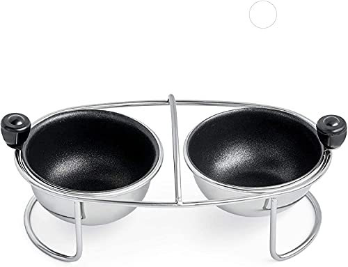 egg Stainless Steel Poached Egg Cooker Poaching Cup PFOA Free Nonstick, 6.25 Rack Compatible with Skillet Instant Pot Pressure Cooker, 2 Poached Cups