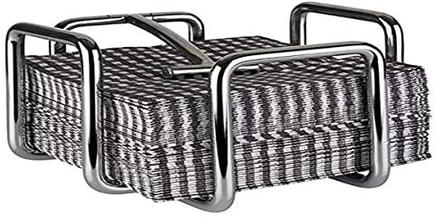 APS Serviettenhalter „Hero“, Edelstahl Serviettenständer, Halter für ca. 65 Cocktailservietten, inklusive Beschwerer, 14,5 x 14,5 cm, 10 cm Höhe