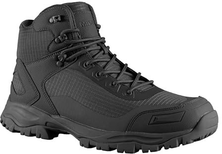 Mil-Tec taktisk boot lättvikt • Lätt insatssko med snabbsnörssystem och förstärkt tåområde • Taktisk ripstop-sko med halkfri sula för utomhus och arbete, svart, 46 EU
