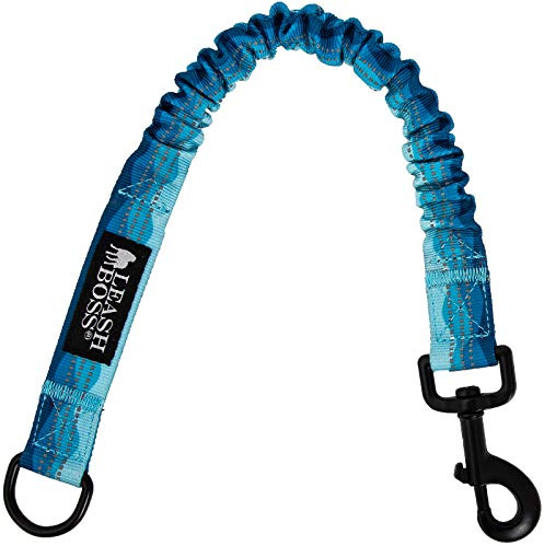 Leashboss - Estensione per guinzaglio elastico per cani, 45,7 cm, ammortizzante, collezione di modelli, attacco per guinzaglio per cani di grandi dimensioni e ammortizzatore (motivo a onde)