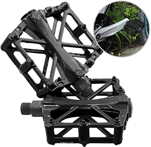 CO 1 Paire Pédales de vélo en Aluminium d'aluminium ultralégère ，antidérapantes et durables ，Route Cyclisme Pedales Plates Anti-Glissant 9/16.Pédales