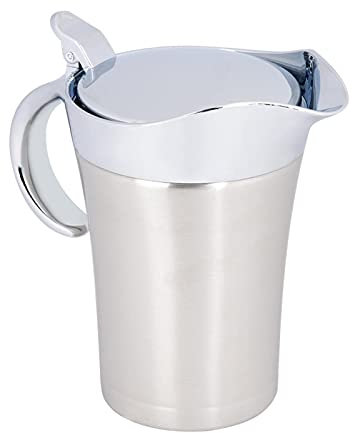 Salsiere, salsiere in acciaio inossidabile 304 con coperchio incernierato, scaldasalsi con design a doppia parete isolato, 450/750 ml lavabili in lavastoviglie(Grande 750ml)