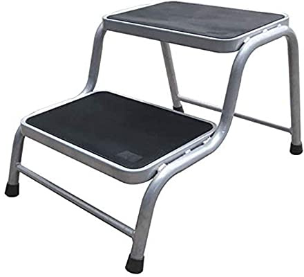 Sywlwxkq Taburete Plegable Fino Resistente Taburete de Escalera de Hierro de 2 escalones, Taburete de Metal, Taburete Ascendente para el hogar, Estante para Flores, Taburete para Zapatos