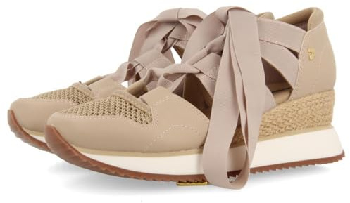 Sneakers Abiertos Beige Tipo Espadrille con Tiras para Mujer Muir