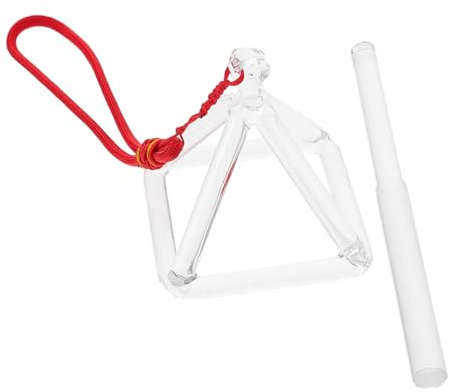 Toyvian 3 Singende Quarzpyramide Mit Klöppel Meditations Desktop Dekor Heilendes Klangornament Für Entspannung Und Erdung