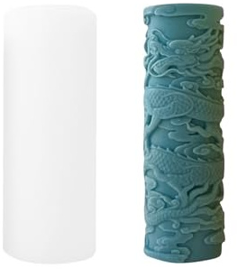 Xidmold Drache Säule Kerzenform Silikon - Kerzenformen zum Gießen, Kerzengießform, Silikonform für Sojawachs Kerzen, DIY Handwerk (Groß)