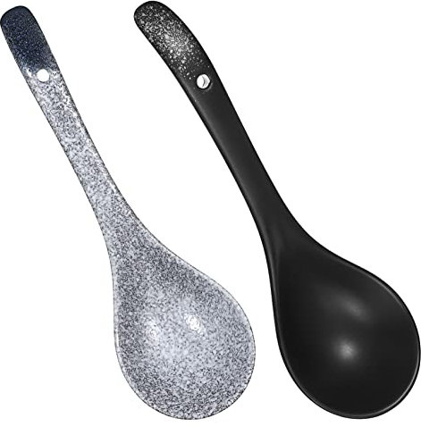 MAGICLULU 2pièces Cuillère à Soupe Céramique avec Manche Long Louche de Service Style Japonais Grande Cuillère pour Riz et Soupe