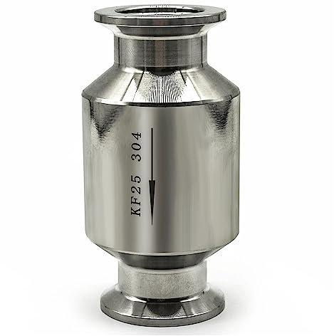Pompe À Vide, 1 Pièce KF16 KF25 KF40 KF 50 KF63 KF80 KF100 304 en Acier Inoxydable, Clapet Anti-Retour Unidirectionnel en Ligne for Pompe À Vide Homebrew Argent(KF-40 Flange 55mm)