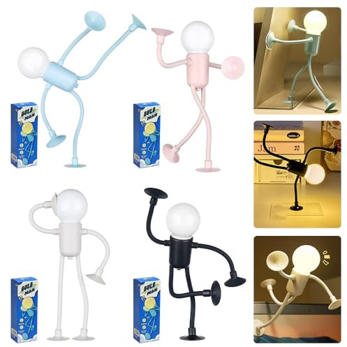 Lámpara divertida, 4 unidades de luz nocturna para atletas, forma de bricolaje, lámpara divertida, lámpara de noche divertida, forma cambiable y luz nocturna divertida para atletas, lámpara humanoide