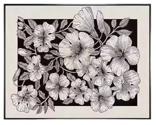 TXLEAPEY Estilo Moderno en Negro, Blanco y Gris, Arte de nicho, Flores altísimas, Entrar por la Puerta, Cubrir la Caja del medidor de Electricidad, decoración