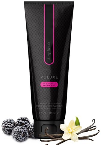 Pure Romance - Vuluxe Shaving Cream for Women - Dirty French (7 fl oz) - Prevents Razor Bumps & Irritation - Orchid, Blackberries, Vanilla - Foaming Shave Cream Moisturizer - Skin Care & Self Care