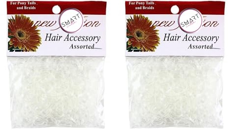 2 x 250 Small Clear Mini Hair Bands Elastics Silicone Rubber Braiding Dreads Braids Kids Women Girls Hair Accessories – Bundled by Smart Cutie