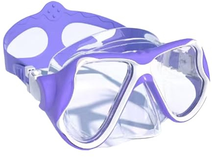 Rxgiasup Occhialini da nuoto con coperture per il naso per donne, uomini, ragazzi, ragazze, resistenti all'acqua e all'appannamento, visione ampia, per adulti, bambini, maschera da snorkeling con