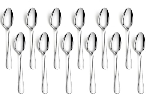 Demitasse Espresso Löffel 12 Stück 12.6cm, Berglander Edelstahl Mini Kaffeelöffel Set, Metallbesteck Kleiner Löffel für Dessert, Eis, Tee, Küche, Café, Party, Spülmaschinenfest