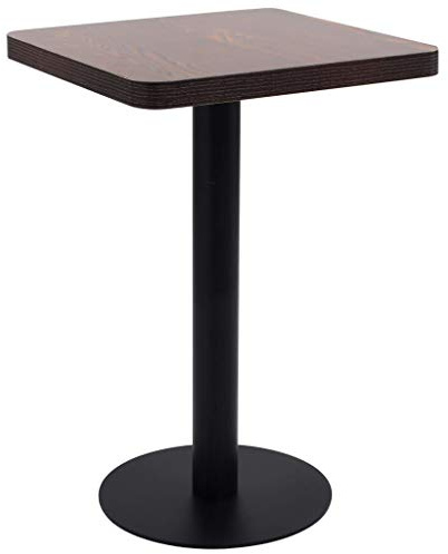 Bendmaxx Bistrobord mörkbrun svart 50 x 50 cm MDF bordsskiva stålram för kök matsal gastronomibord för 2 personer romantisk atmosfär