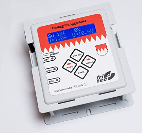 BV11943 fritec Frankenlader - intelligentes Batterieladegerät mit Dialekt. Für alle gängigen 12 Volt Batterien wie Lithium (LiFePo4), Blei, Gel, AGM und Rein-Blei-Zinn Akkus