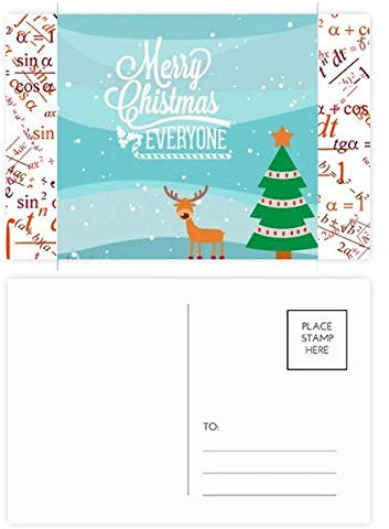 Postkarten-Set mit weihnachtlichem Hirschbaum, 20 Stück
