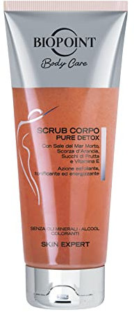 Biopoint - Scrub Corpo Pure Detox, con Sale del Mar Morto e scorza d'Arancia, Esfoliante e Levigante