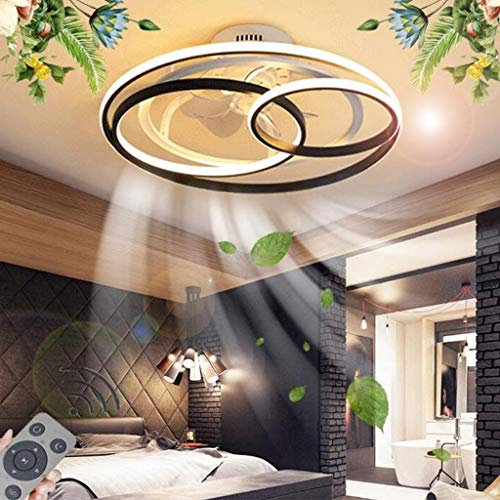 Ventilateur De Plafond Avec Éclairage LED Plafonnier Moderne Télécommande Dimmable Vitesse Du Vent Réglable Ventilateur Silencieux Avec Lumière Salon Chambre Salle À Manger Pendentif Lumière,53cm