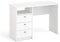 KOMTO Schreibtisch mit Schubladen - Bürotisch Computertisch Klein Arbeitstisch Büro PC-Tisch Kinderschreibtisch mit Stauraum | Moderner Schreibtisch Weiß | Oslo H 110 x 50 x 74 cm