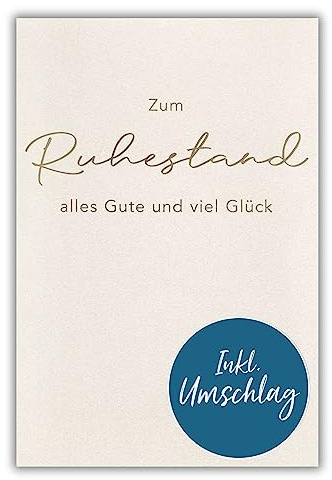 bsb Karte zum Ruhestand - Karte Abschied Kollege mit Text-Motiv - Karte mit Umschlag - Abschiedskarte Kollegen Ruhestand in 11,5 x 17,0 cm