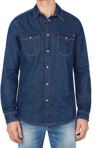 Pepe Jeans Hammond, Camicia di jeans Uomo, Blu (Denim-xv9), M
