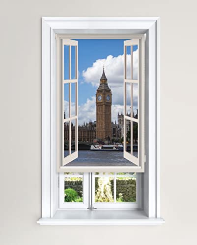 Lister Cartwright Blackout Roller Blind London Window Scene Windows Blinds Sizes (90 cm Width x 140 cm Drop)