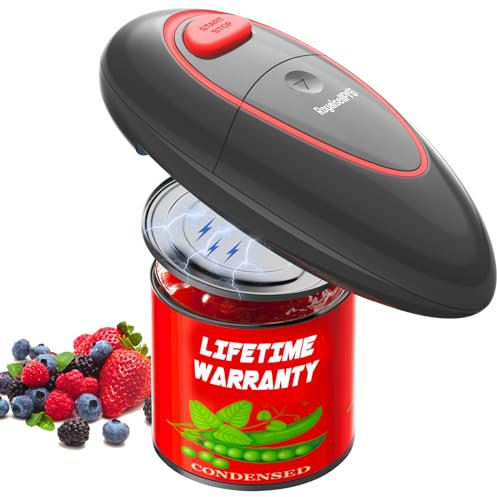 One Touch Electric Can Opener for All Can Sizes, Smooth Edge Design for Seniors with Arthritis, Automatic Kitchen Gadget & Food Safety