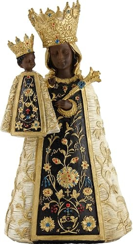 FADEDA Svart Madonna/höjd: 12 cm/handmålad/detaljerade krubbfigurer – julbord, dekoration, spjälsäng, tillbehör