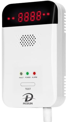 Gas Detector Alarm, LPG | Natural Gas | Coal Gas Leak Detector, Plug-in Sensor Gas Monitor with Sound Alarm and LED Display, Methane Propane Butane Combustible Gas Alarms for Kitchen Garage