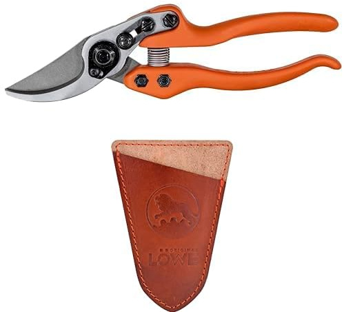 Original LÖWE Set bestehend aus Profi Bypass Gartenschere 11.104 für präzise Schnitte an Blumen, Zweigen oder Obstbäumen & Klingenschutz 9807 zum Schutz vor Verletzungen und Beschädigungen