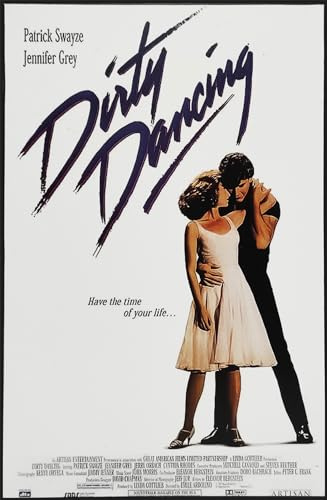 KUSTOM ART Quadro Serie Serie Locandine Film Celebri Dirty Dancing con Patrick Swayze Stampa su Legno 30x21 cm.