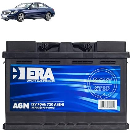 Batteria 70Ah A.G.M. per Mercedes Classe C W205 160 180 200 250 EQ - benzina 2013-2023