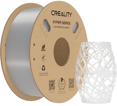 Creality Hyper PETG Filament 1,75mm (Transparent), 2024 Neues 1kg 3D-Drucker Filament PETG Hochgeschwindigkeit, 3D-Druckmaterialien für die Meisten 3D-Drucker K1/ K1 MAX/ K1C (1kg/ Spule)