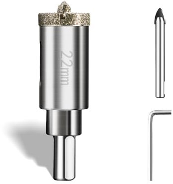 Diamant Bohrkrone Lochsäge 22mm mit Zentrierbohrer Professionellen Diamant Kernlochbohrer Fliesenbohrer Glasbohrer Metall Lochsägen Universal HSS Lochsägen für Glas Fliese Keramisches Marmor Kalkstein