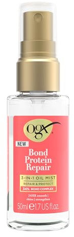 OGX Bond Protein Repair Sealing Hair Serum, Repair & Protect, 8percent Bond Complex, 24-Hour Smooth, Shine & Strength, for Medium to Thick Hair, 50ml