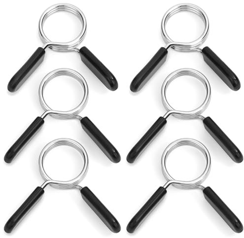 flintronic 6PCS Collares De Resorte con Mancuernas Abrazaderas, 29mm Pinzas de Palanca de Peso para Mancuernas, Barra de Pesas con Cierre de Resorte para Pesas, Gym, Montaje Rápido