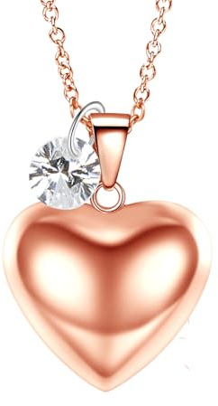 MAMIJUX Grelot d'anges avec cœur en or rose pour maman - Idée cadeau pour femme enceinte - Chaîne en acier inoxydable - Pas une pierre précieuse, TU, Acier inoxydable, Pas de gemme