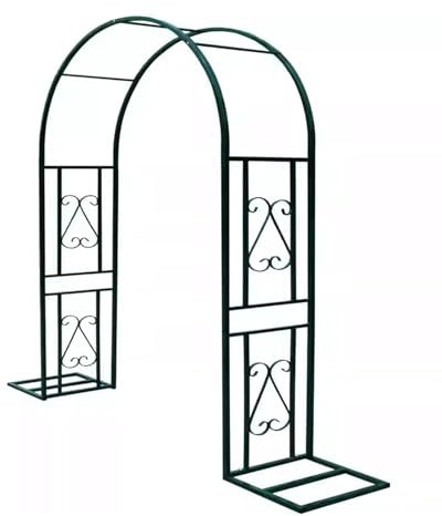 KKTX Arc Rose, Arc de Jardin, Haut de 230 cm, Treillis pour Les Plantes d'escalade, Arches en métal, Largeur du Treillis 140/180/220/260/300 cm Pergola Amovible arborBlack,1.8x2.2m