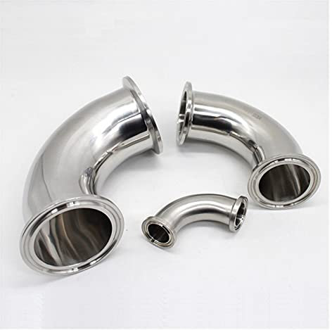 Three Clip-Rohrbogen aus Edelstahl SS304 316L 90 Winkelgrad 19 mm - 102 mm, selbstgemachtes Zubehör 3/4 1 1,5 2 2,5 3 4 (SS316L, 45 mm Ferrule 64)