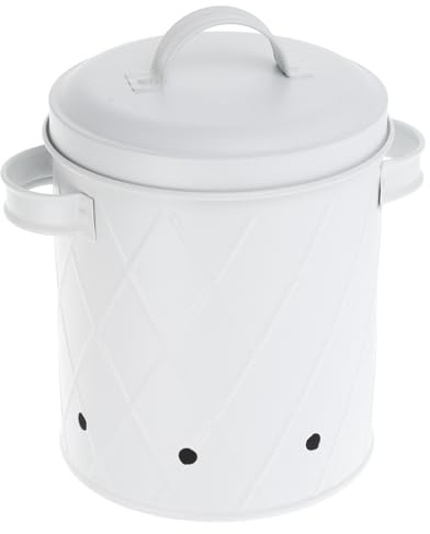 MUCKLILY Vintage Vegetable Storage Bin for Potatoes Onions Garlic Ginger Aerating Holes for Freshness Stylish Kitchen Container Multi Purpose Holder