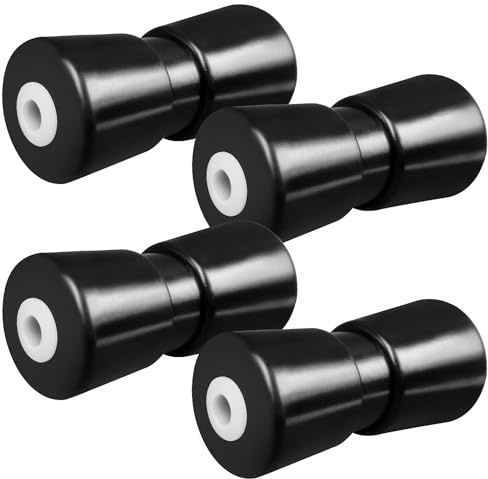 LYCN 4 rulli resistenti per rimorchi per barche, 19,1 cm, per rimorchi, rimorchi per barche, accessori di ricambio per rimorchi (nero)