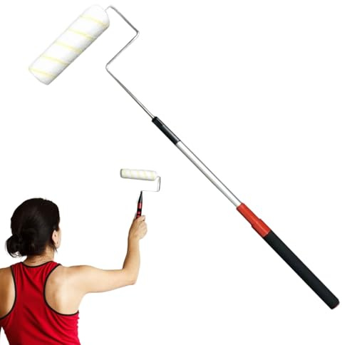 Djowyh Perche pour Rouleau À Peintre - Perche Telescopique Réglable pour Rouleau À Peinture | Manche Télescopique Ergonomique Léger pour Mur Fenêtre Plafond Maison Terrasse