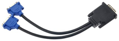Vaguelly Adaptador Vga Divisor Doble Negro y Azul Cable para Ordenador con Conector Macho y Dos Hembra Vga Compatible con Monitores Svga Pantallas Planas y Proyectores