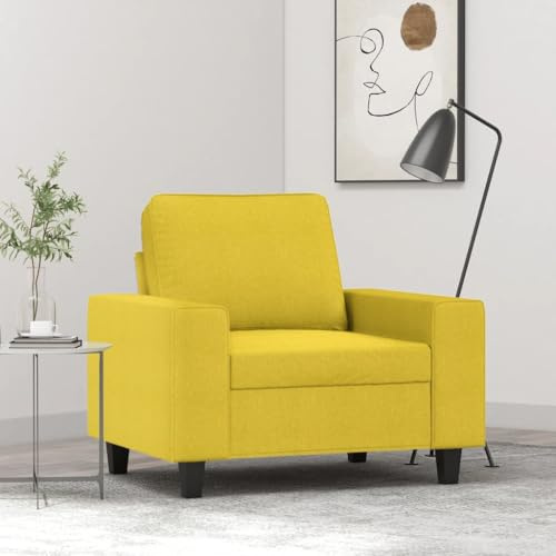 Owoxanthellate Sessel Hellgelb 94x77x80 cm aus Stoff & Metall Modernes Design Robust und Bequem Schlafsessel Klein für Wohnzimmer Schlafzimmer Leseecke
